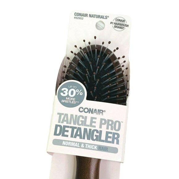 Conair Hair Conair Detangler Brush Tangle Pro Natural Wood Handle